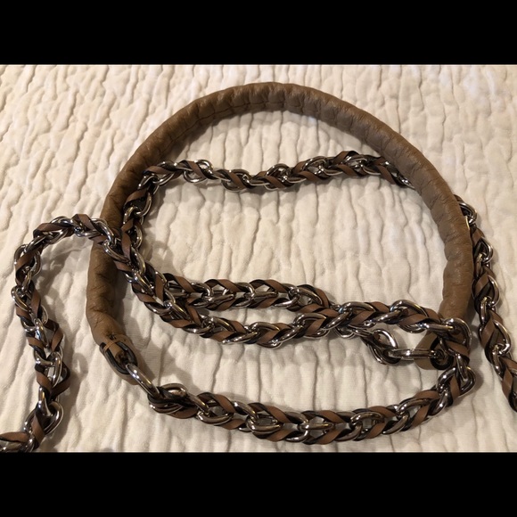 Camel/Brown Suede Rag & Bone Crossbody Chain Bag - Picture 6 of 7